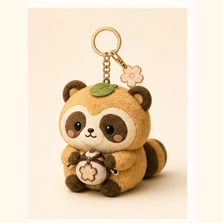 Llavero de peluche tanuki